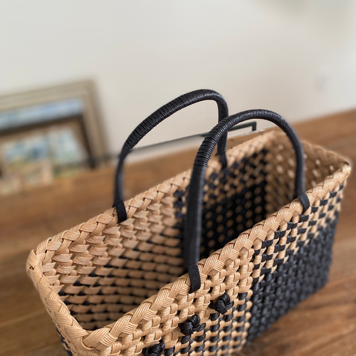 かごバッグ（クラフトバンド） Let's make a four-piece folding basket bag with a craft band