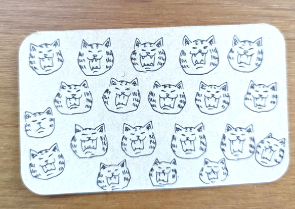 【手描き】吠える猫メッセージカード 5枚300円 2枚目の画像