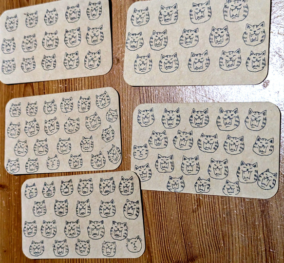 【手描き】吠える猫メッセージカード 5枚300円 3枚目の画像