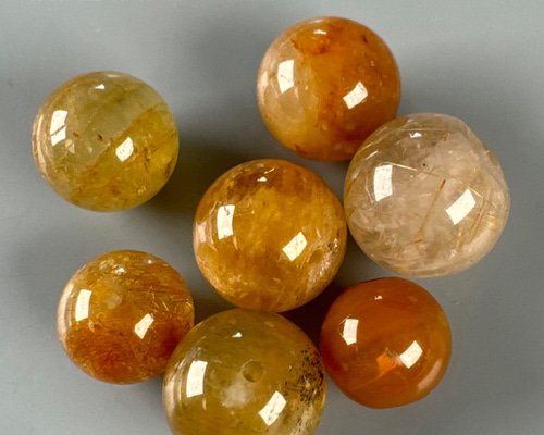 ルチル イエロークォーツァイト 7個 sb2598 天然石 pinky 通販