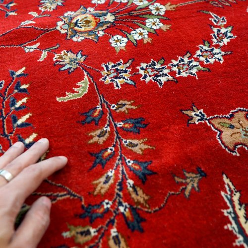 256×154cm【ペルシャ手織り絨毯】 カーペット・絨毯・ラグ・マット