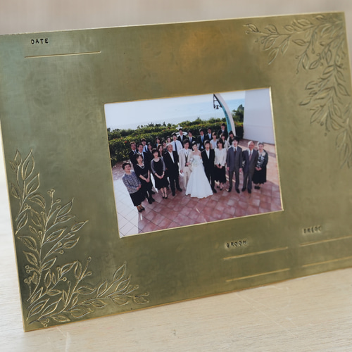 ゲスト参加型 真鍮フォト結婚証明書 ウェディング 結婚式（送料