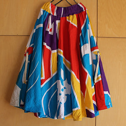 SAYOCAFE個性派の方の大漁旗のたっぷりフレアースカート 1枚目の画像