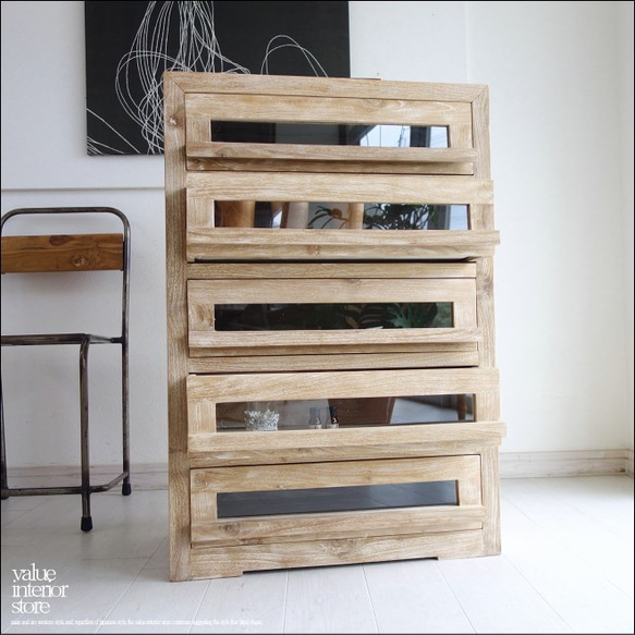 古く味のある木製のガラス戸棚 引き出し2杯 食器棚 水屋 キャビネット