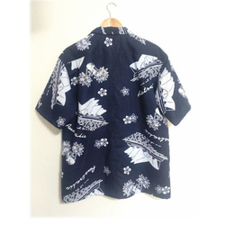 17 男士開領襯衫 Aloha 襯衫 大尺寸 2 種浴衣布料 滯銷浴衣布料 1 件短袖夏季 第2張的照片