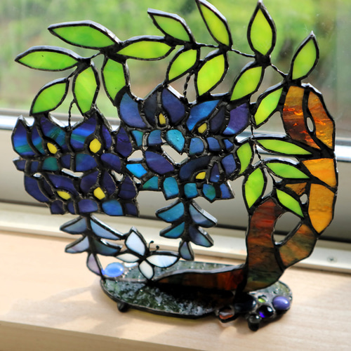 ステンドグラス・藤の花のサンキャッチャー2 その他インテリア雑貨