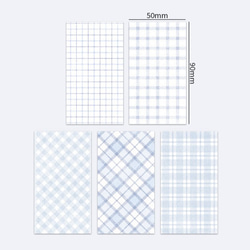 チェック デザインペーパー 紙素材 50枚set《blue》 [P355] 2枚目の画像