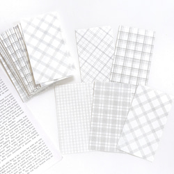チェック デザインペーパー 紙素材 50枚set《gray》 [P356] 1枚目の画像