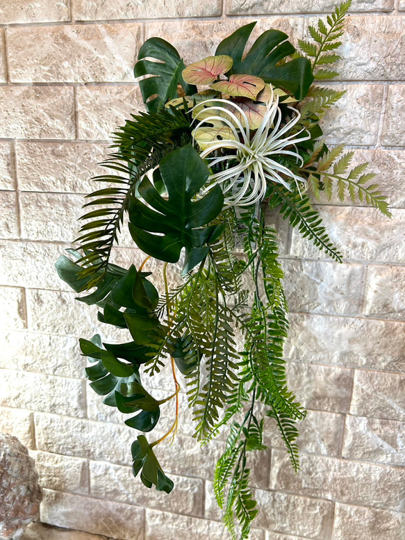 光触媒　人工観葉植物　ウォールグリーン　フェイクグリーン　壁掛けモンステラ 6枚目の画像