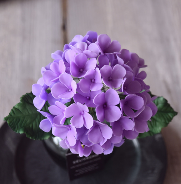 【T様専用ページ】◆粘土のお花◆　紫陽花　アメリーグラス　グリーン　2セット 4枚目の画像
