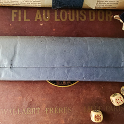 フランスアンティーク　ラベルつき刺繍リボン サーモンピンク 27m60cm 6枚目の画像