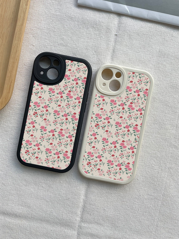 智慧型手機保護殼 兼容所有 iPhone 15/14/13/12/11 等型號 粉色小碎花 全包手機套 第1張的照片