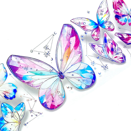 543☆ キッチン・日用品・その他 海外マスキングテープ巻売り 蝶々