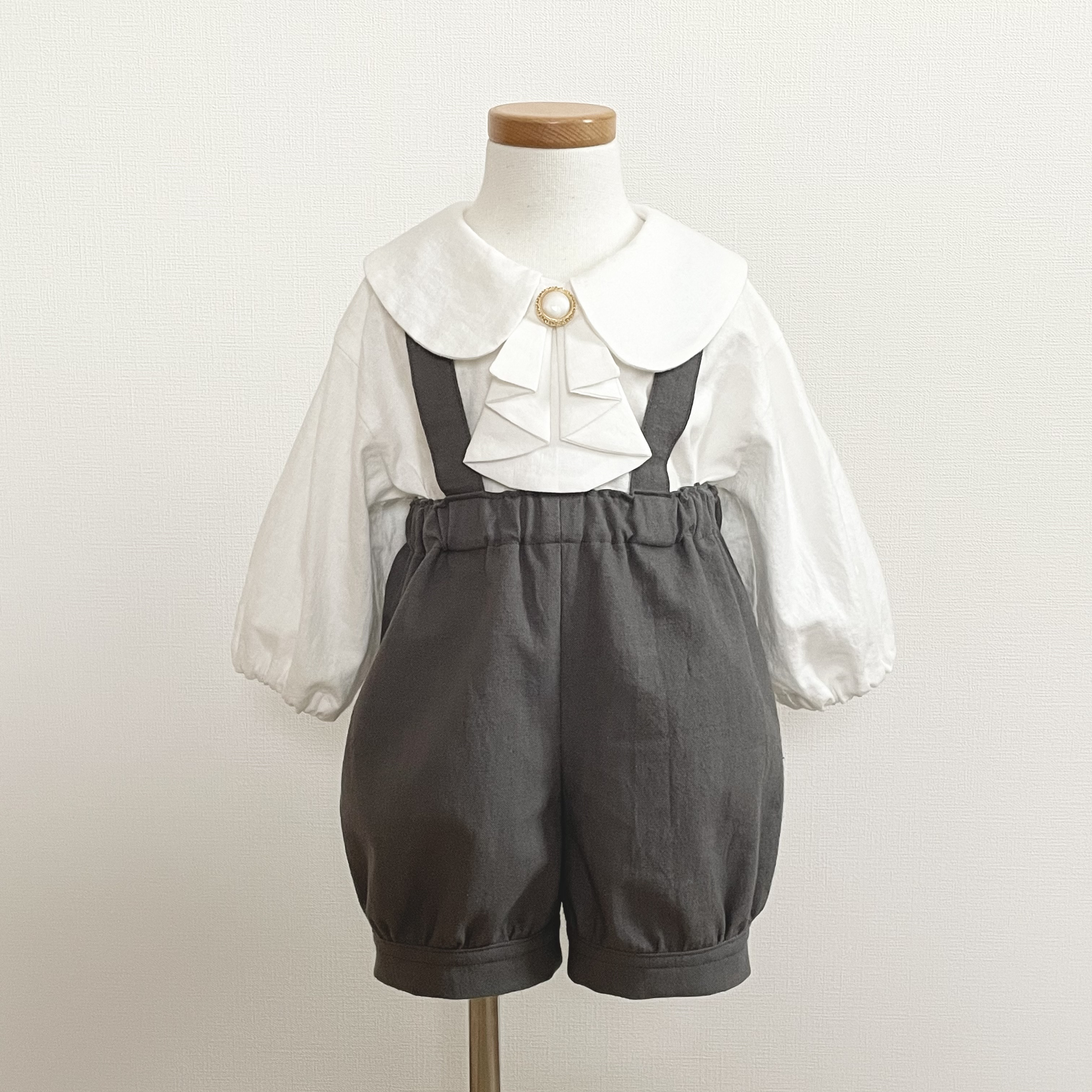 3点セット｜王子さまコーデ(グレー)｜80サイズ 90サイズ 100サイズ ベビー 男の子 袖丈が選べる