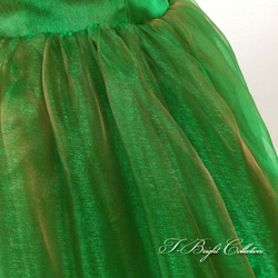 カラードレス 緑 玉虫グリーン シンプル　演奏会ドレス 花嫁 結婚式 二次会 オーロラカラー10814 6枚目の画像