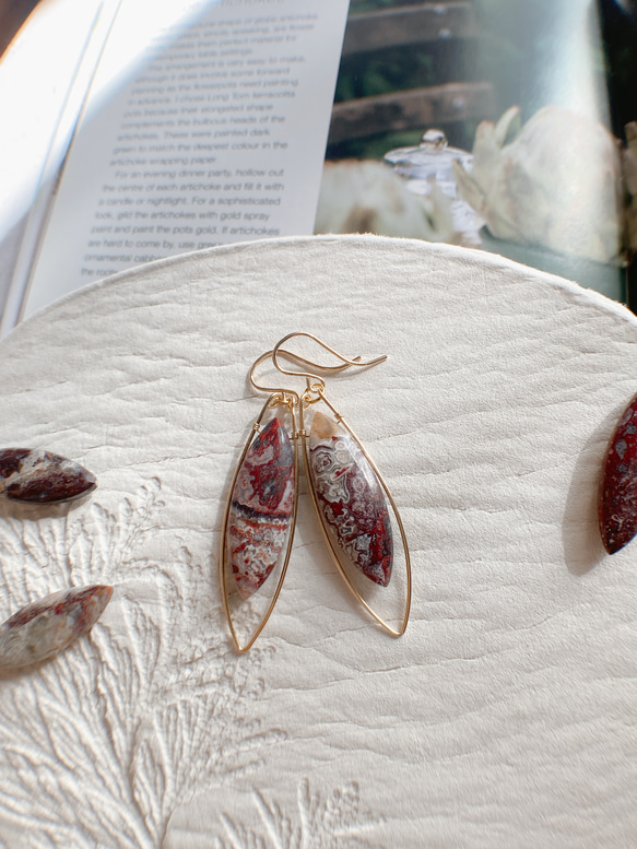 クレイジーレースアゲート ピアス