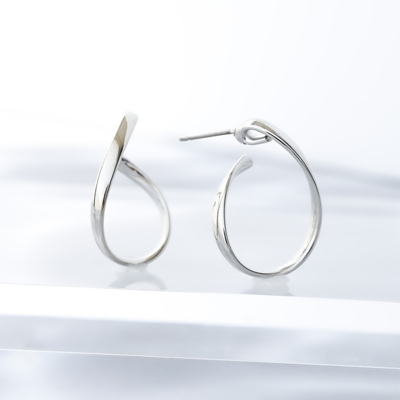 金属アレルギー対応"kainari hoop"チタンポストピアス　 第1張的照片