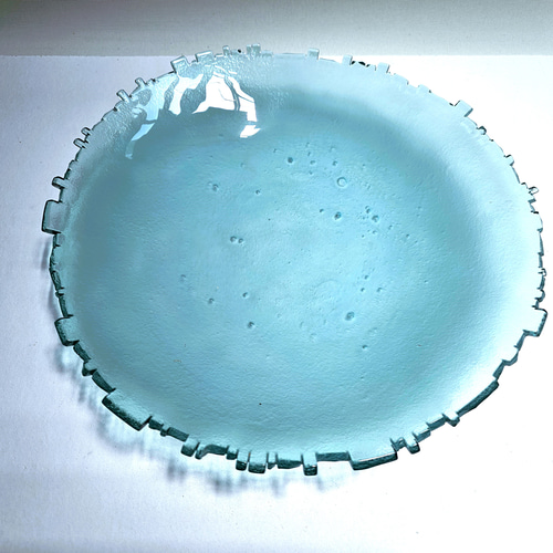 ガラスの水盤 花器 オアシス青 一輪挿し・花瓶・花器 スタジオ