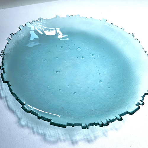 ガラスの水盤 花器 オアシス青 一輪挿し・花瓶・花器 スタジオ