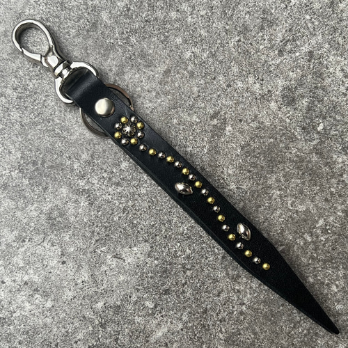 栃木レザー キーホルダー キーリング ストラップ スタッズ 日本製 本革