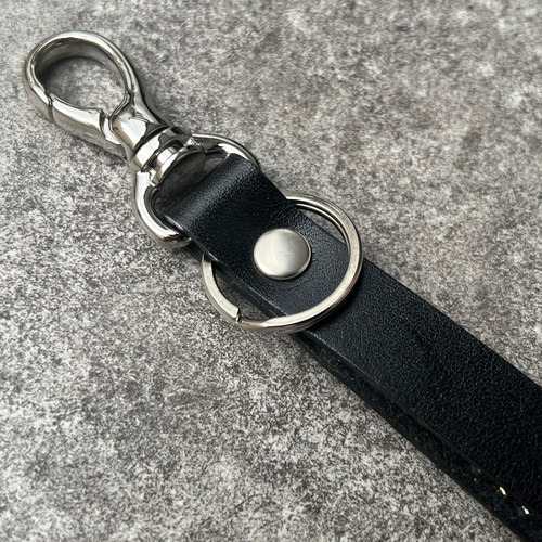 栃木レザー キーホルダー キーリング ストラップ スタッズ 日本製 本革