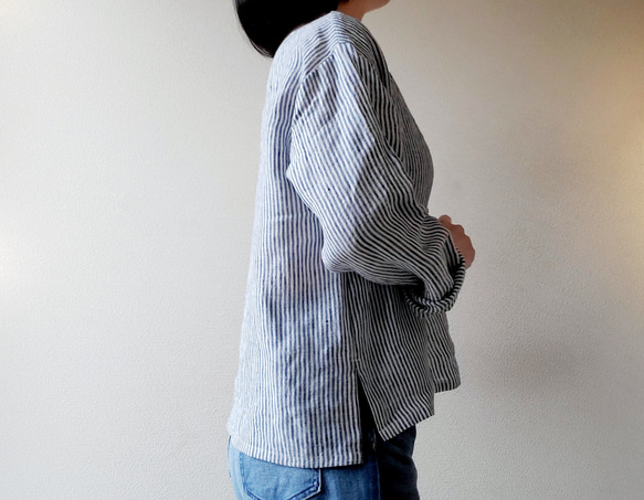 〈Creema限定〉さらりと軽い着心地❤️一年中着回せるプルオーバー　oblongneckline　遠州リネン　数量限定 5枚目の画像