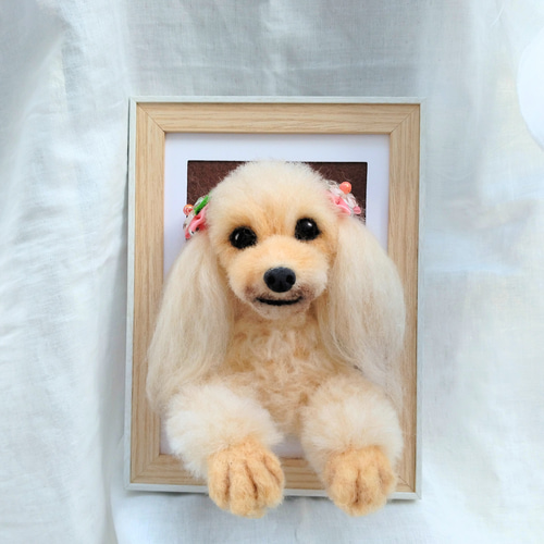 参考用 羊毛フェルトオーダー 愛犬フレーム 羊毛フェルト  