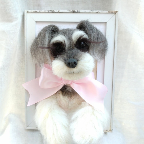参考用 羊毛フェルトオーダー 愛犬フレーム 羊毛フェルト  