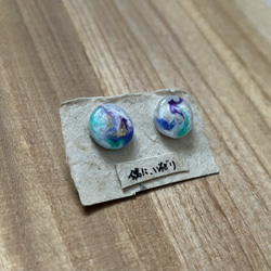 青緑×青紫×瑠璃紺/ピアス・イヤリング/15mm 2枚目の画像