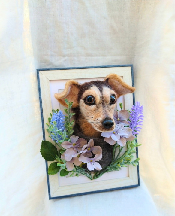 参考用　羊毛フェルトオーダー　愛犬フレーム 1枚目の画像
