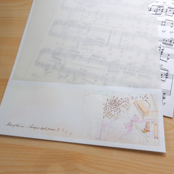 紙ファイル＊脱プラ＊カスミソウの花を添えて～アンティーク風ピアノ　 2枚目の画像