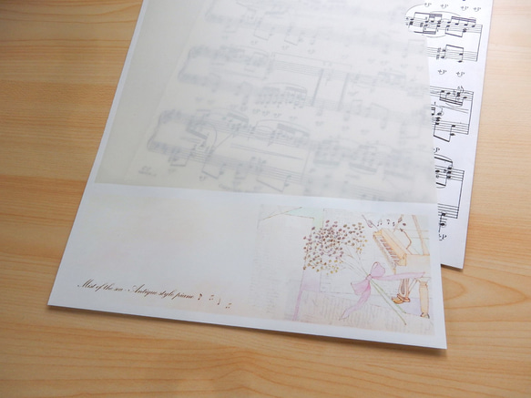紙ファイル＊脱プラ＊カスミソウの花を添えて～アンティーク風ピアノ　 2枚目の画像