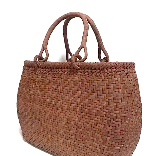 山葡萄バッグ楕円高級極細二本飛び編み かごバッグ 山葡萄バッグ魅力  