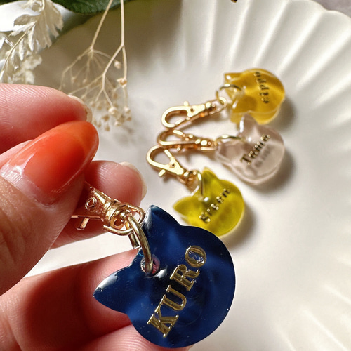 名入れ♡全9色【猫ちゃんの為のネームプレート】ネームタグ ペット