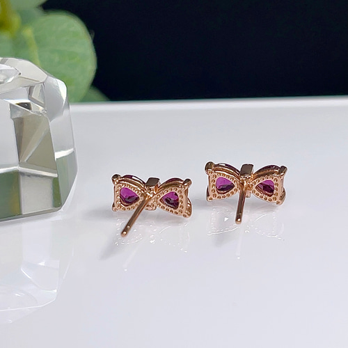 ガーネット ピアス イヤリング 柘榴石 シルバー 【超美品】 1 ピアス