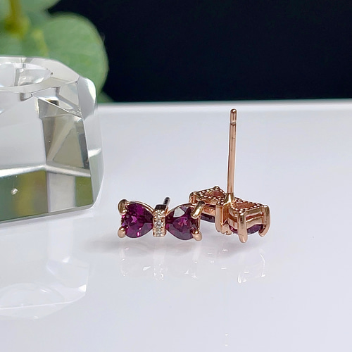 ガーネット ピアス イヤリング 柘榴石 シルバー 【超美品】 1 ピアス