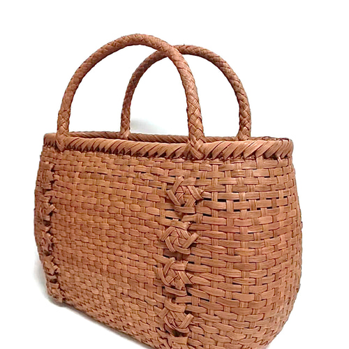 山葡萄バッグ楕円ニ列バラ 山葡萄バッグ楕円ニ列バラ かごバッグ 山葡萄バッグ魅力 通販