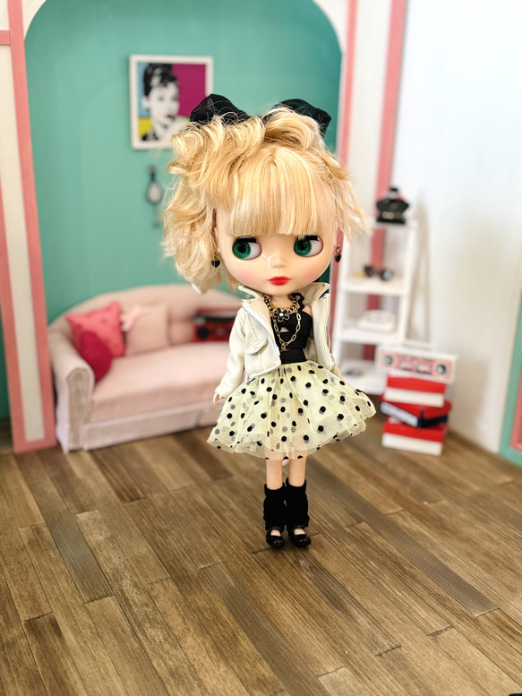 ドット　チュールスカート　レッグウォーマー　セット　リカちゃん　ブライス 8枚目の画像