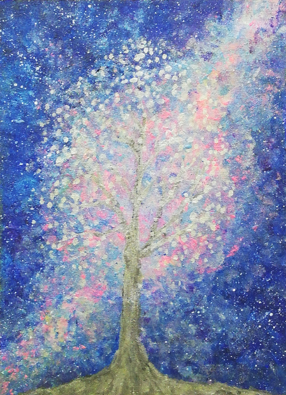 ご予約作品　抽象画 原画「Twinkle Twinkle Little Tree」 1枚目の画像