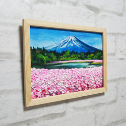 油絵 油彩 油彩画 絵 絵画【芝桜富士】 3枚目の画像