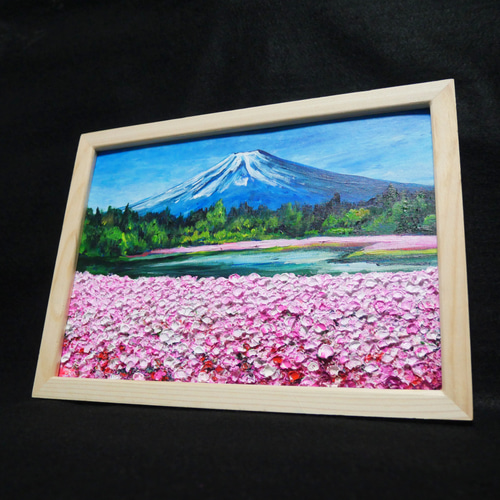 油絵 油彩 油彩画 絵 絵画【芝桜富士】 絵画 HR 通販｜Creema 
