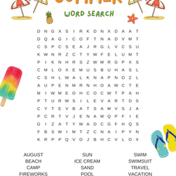 ワードサーチ　季節　season word search worksheet　英語教材 1枚目の画像