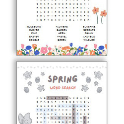 ワードサーチ　季節　season word search worksheet　英語教材 2枚目の画像