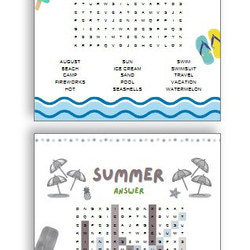 ワードサーチ　季節　season word search worksheet　英語教材 3枚目の画像
