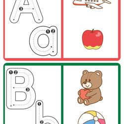 アルファベットカード alphabet card 英語教材 知育 A5サイズ　A4サイズ 1枚目の画像