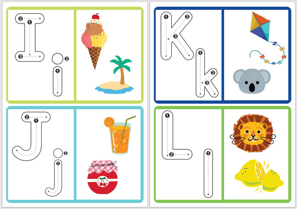 アルファベットカード alphabet card 英語教材 知育 A5サイズ　A4サイズ 2枚目の画像