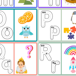 アルファベットカード alphabet card 英語教材 知育 A5サイズ　A4サイズ 3枚目の画像