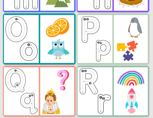 アルファベットカード alphabet card 英語教材 知育 A5サイズ　A4サイズ 3枚目の画像