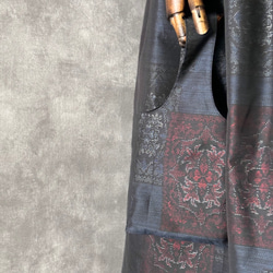 【一点モノ】大島紬 着物リメイク ギャザー スカート & スヌード 〜 四季 で心地良い 上質 絹 100% 〜 10枚目の画像