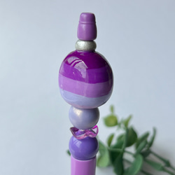 紫色ボーダーおっさんボールペン 4枚目の画像